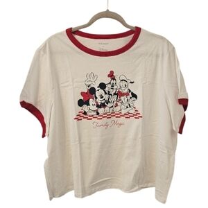 Multi-Coloured Old Navy x Disney Women's "Family Magic" Cropped Ringer T-Shirt